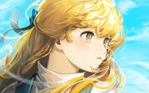 Preview wallpaper girl, glance, wind, anime, art