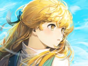 Preview wallpaper girl, glance, wind, anime, art