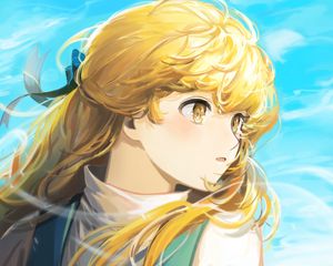 Preview wallpaper girl, glance, wind, anime, art