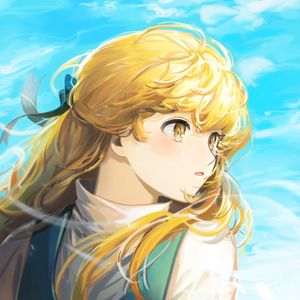 Preview wallpaper girl, glance, wind, anime, art