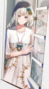 Preview wallpaper girl, glance, window, anime, art