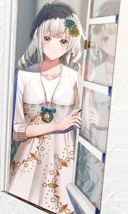 Preview wallpaper girl, glance, window, anime, art