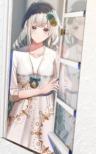 Preview wallpaper girl, glance, window, anime, art
