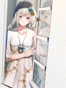 Preview wallpaper girl, glance, window, anime, art