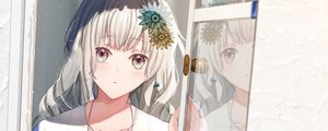 Preview wallpaper girl, glance, window, anime, art