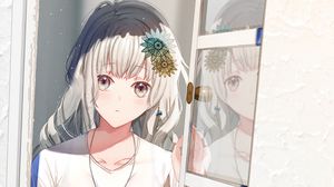 Preview wallpaper girl, glance, window, anime, art