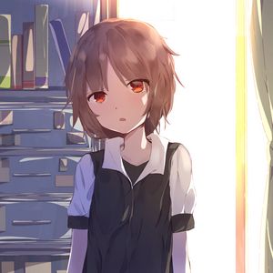 Preview wallpaper girl, glance, window, anime