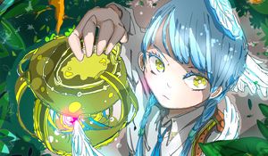 Preview wallpaper girl, glance, wings, fantasy, anime, art, cartoon