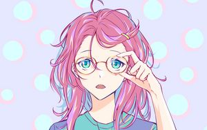 Preview wallpaper girl, glasses, anime, art