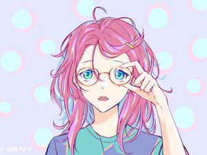 Preview wallpaper girl, glasses, anime, art
