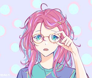 Preview wallpaper girl, glasses, anime, art