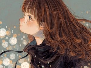 Preview wallpaper girl, glasses, anime