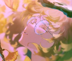 Preview wallpaper girl, glasses, autumn, anime