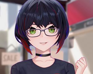 Preview wallpaper girl, glasses, choker, anime, art