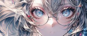 Preview wallpaper girl, glasses, crystals, jewelry, anime, art