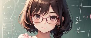 Preview wallpaper girl, glasses, dress, pose, anime