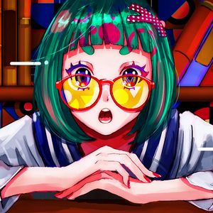 Preview wallpaper girl, glasses, emotion, anime