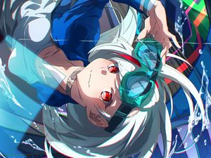 Preview wallpaper girl, glasses, future, anime, art, cartoon