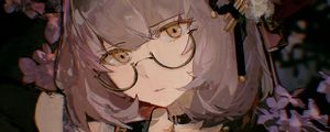 Preview wallpaper girl, glasses, glance, anime, art, cartoon