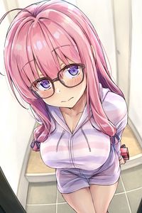 Preview wallpaper girl, glasses, glance, cute, anime