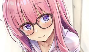 Preview wallpaper girl, glasses, glance, cute, anime