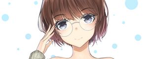 Preview wallpaper girl, glasses, glance, gesture, anime, art