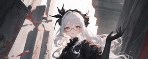 Preview wallpaper girl, glasses, gloves, corset, anime