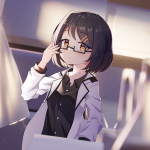 Preview wallpaper girl, glasses, scientist, anime, art