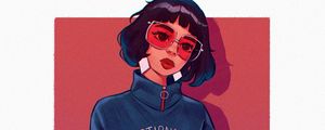 Preview wallpaper girl, glasses, style, art