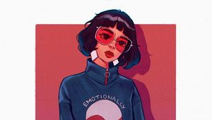 Preview wallpaper girl, glasses, style, art