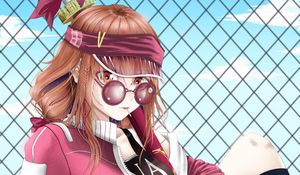 Preview wallpaper girl, glasses, style, graffiti, anime