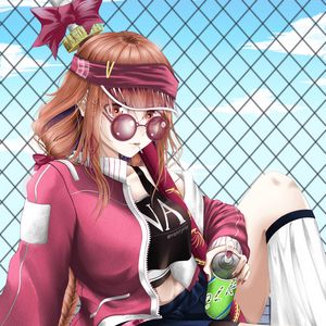 Preview wallpaper girl, glasses, style, graffiti, anime