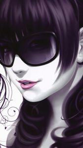 Preview wallpaper girl, glasses, style, vector