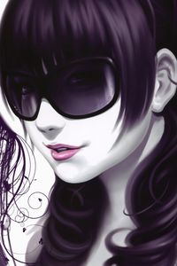 Preview wallpaper girl, glasses, style, vector