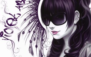 Preview wallpaper girl, glasses, style, vector