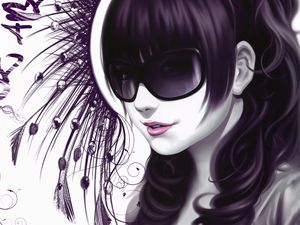 Preview wallpaper girl, glasses, style, vector