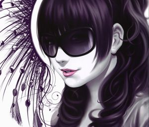 Preview wallpaper girl, glasses, style, vector