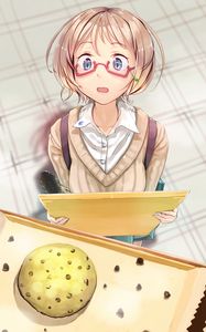 Preview wallpaper girl, glasses, surprise, anime, art