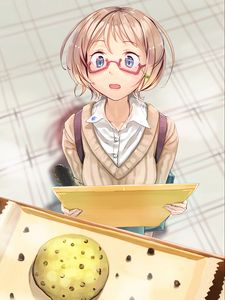 Preview wallpaper girl, glasses, surprise, anime, art