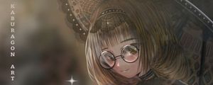 Preview wallpaper girl, glasses, umbrella, vintage, anime