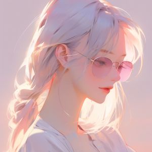 Preview wallpaper girl, glasses, white, art, anime