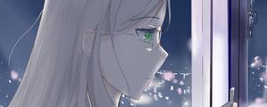 Preview wallpaper girl, glasses, window, anime