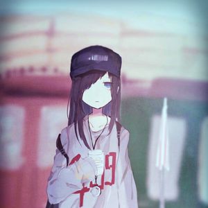 Preview wallpaper girl, gloomy, cap, anime, art
