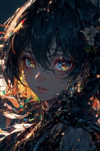 Preview wallpaper girl, glow, eyes, art, anime