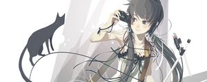 Preview wallpaper girl, guitar, camera, music, anime