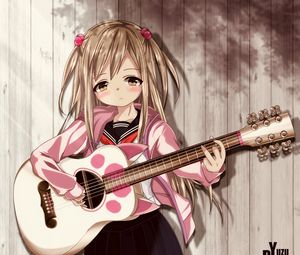 Preview wallpaper girl, guitar, guitarist, music, anime