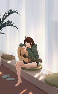 Preview wallpaper girl, guitar, guitarist, music, art