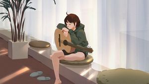 Preview wallpaper girl, guitar, guitarist, music, art