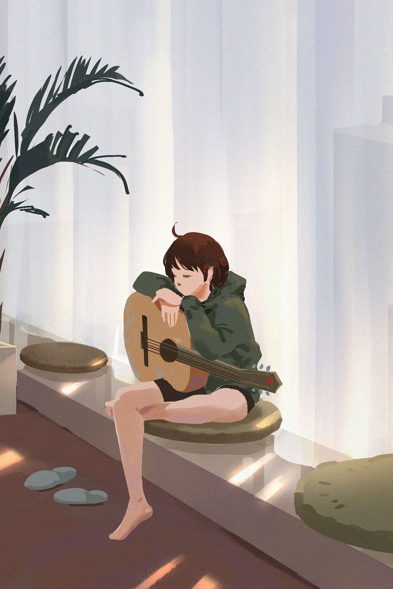 800x1200 Wallpaper girl, guitar, guitarist, music, art