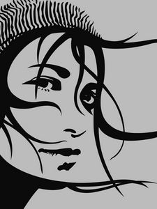 Preview wallpaper girl, hair, black, vector